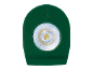 Lanternă LED verde cu o carcasă texturată.