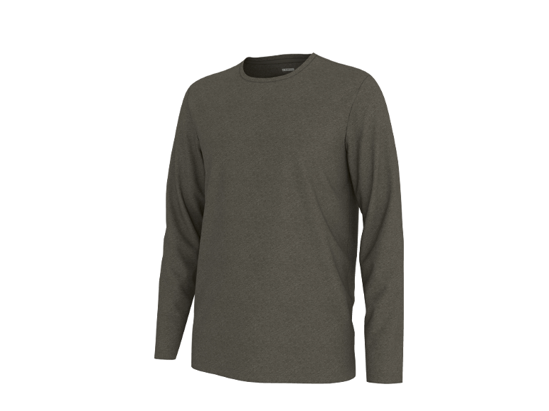 Tricou gri închis cu mânecă lungă și guler rotund