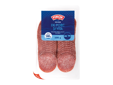 Salam de porc și vită, crud-uscat, afumat