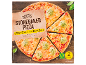 Cutie de pizza quattro formaggi coaptă pe piatră cu 2 pizza congelate, bază crocantă și crustă crocantă.