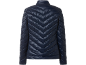Geacă matlasată bleumarin cu model chevron pe spate.