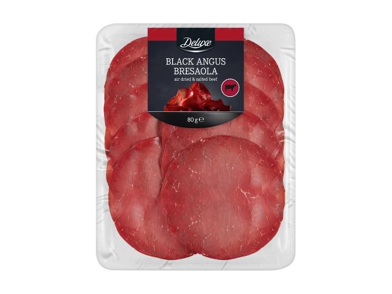 Deluxe Black Angus Bresaola, carne de vită uscată și sărată, 80g