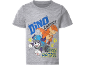 Tricou gri pentru copii cu imprimeu 'DINO EXPERT' și personaje de desene animate