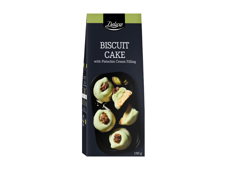 Pachet de prăjituri biscuit cu cremă de fistic, 150 g