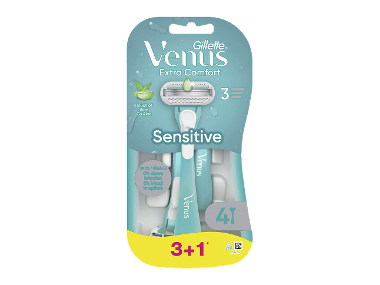 Aparate de ras de unică folosință pentru piele sensibilă cu aloe vera, 4 bucăți