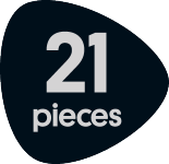 Sigiliu cu numărul 21 și cuvântul „pieces” dedesubt.