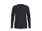 Tricou cu mânecă lungă gri închis, cu guler rotund.