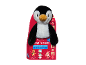 Ciocolată de Crăciun cu umplutură de lapte și crocant, cu un pinguin de pluș.