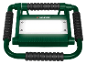 Proiector de lucru LED verde cu mânere negre și lumină albă strălucitoare.