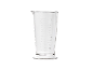 Cana de măsurat din plastic transparent cu marcaje negre de volum de la 50ml la 700ml.