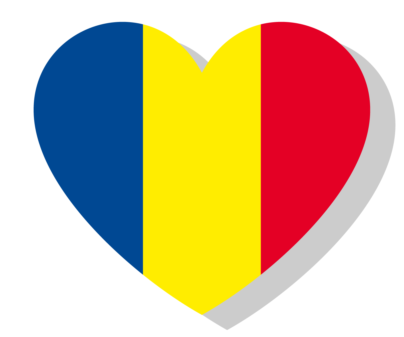 Drapelul României în formă de inimă