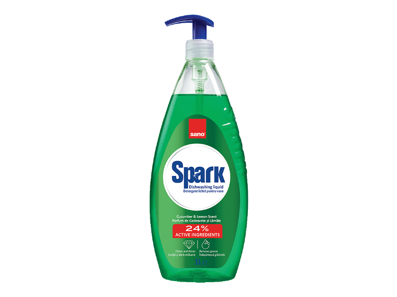 Detergent lichid pentru vase cu parfum de castravete și lămâie, 1L