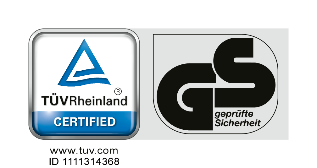 Sigiliu certificat TÜV Rheinland și GS geprüfte Sicherheit, ID 1111314368.