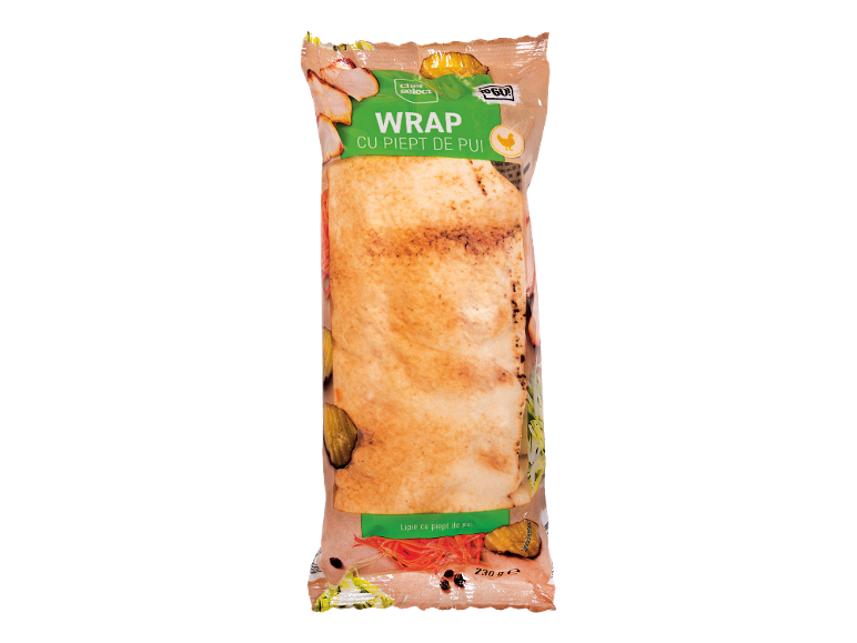 Wrap cu piept de pui și legume, gata de consum, 230g.