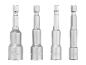 Patru chei tubulare hexagonale argintii, mărimi 12mm, 10mm, 8mm și 6mm, marcate CR-V.