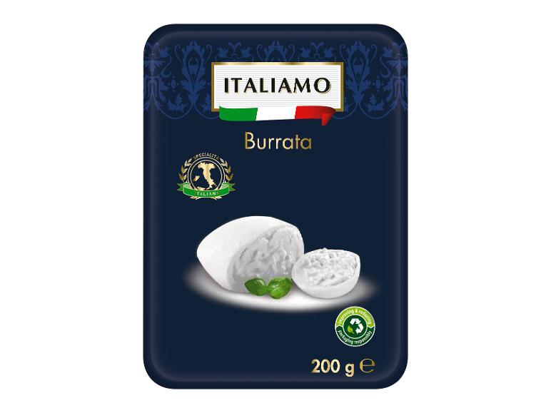 Ambalaj de burrata italiană cu frunze de busuioc, 200 g.