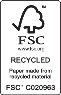 Sigiliu FSC RECYCLED: Hârtie fabricată din material reciclat, FSC™ C020963.