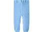 Pantaloni tricotati albastru deschis pentru bebeluși.