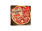 Pizza cu salam coaptă pe piatră, 3 bucăți, 3x350g, cu bază și margine crocante.