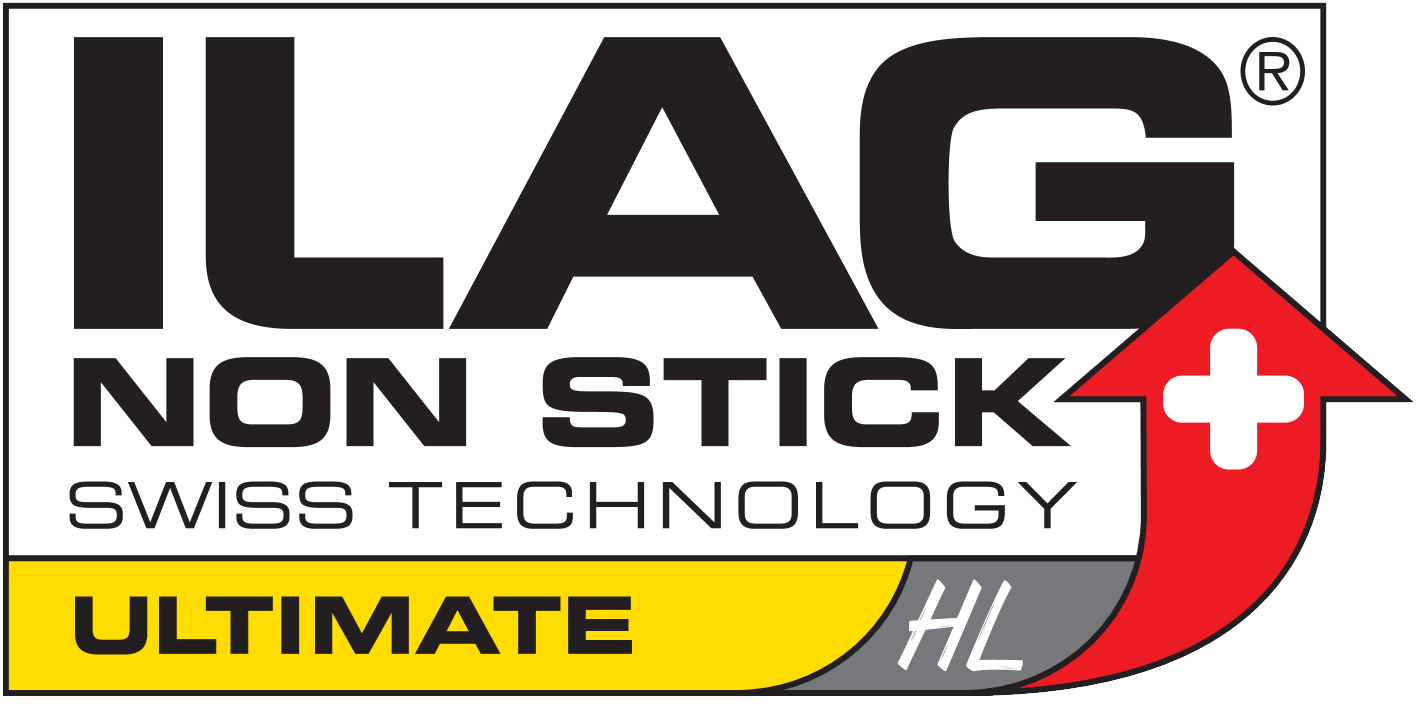 ILAG NON STICK SWISS TECHNOLOGY ULTIMATE HL cu o săgeată roșie și o cruce elvețiană.