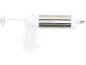 Pistol de patiserie alb cu cilindru metalic și duză.