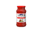 Borcan de sticlă cu sos de paste Calabrese cu brânză Pecorino Romano DOP.