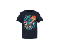 Tricou copii bleumarin cu imprimeu căței și dinozauri, text „STOMP AND ROAR”.