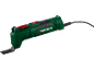 Unealtă electrică multifuncțională verde cu accesoriu de tăiere și cablu negru.