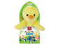 Pui galben pufos cu o cutie de ciocolată cu lapte „Easter Mix” cu miel și iepuraș.