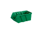 Ladă verde din plastic pentru depozitare și organizare.