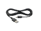 Cablu negru USB-A la USB-C, pliat în formă de opt.