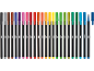 Set de 24 de carioci colorate în diverse culori, inclusiv o cariocă tip pensulă.