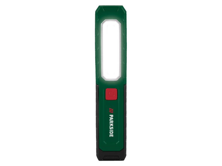Lampă de lucru LED verde cu buton roșu de pornire