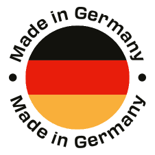 Sigiliu rotund „Made in Germany” cu culorile steagului german.