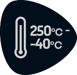Interval de temperatură: de la 250°C la -40°C.