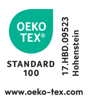 Sigiliu OEKO-TEX STANDARD 100, numărul 17.HBD.09523 Hohenstein, www.oeko-tex.com