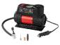 Compresor de aer portabil cu accesorii, inclusiv un adaptor auto de 12V.