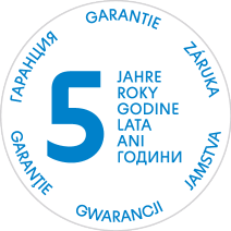 Sigiliu de garanție de 5 ani în mai multe limbi.