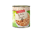 Conservă de fasole albă cu eticheta „White Beans” și un bol de fasole.