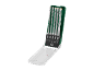 Set de cinci burghie pentru zidărie într-o carcasă verde, mărimi 5, 6, 8, 10, 12 mm.
