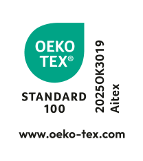 Etichetă STANDARD 100 by OEKO-TEX®, număr 20250K3019, AITEX
