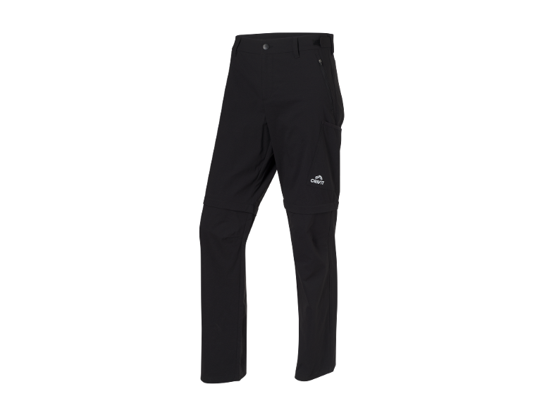 Pantaloni convertibili negri pentru bărbați, pentru drumeții