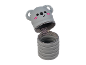 Penar gri koala cu obraji roz, deschis, arătând un design pliabil.