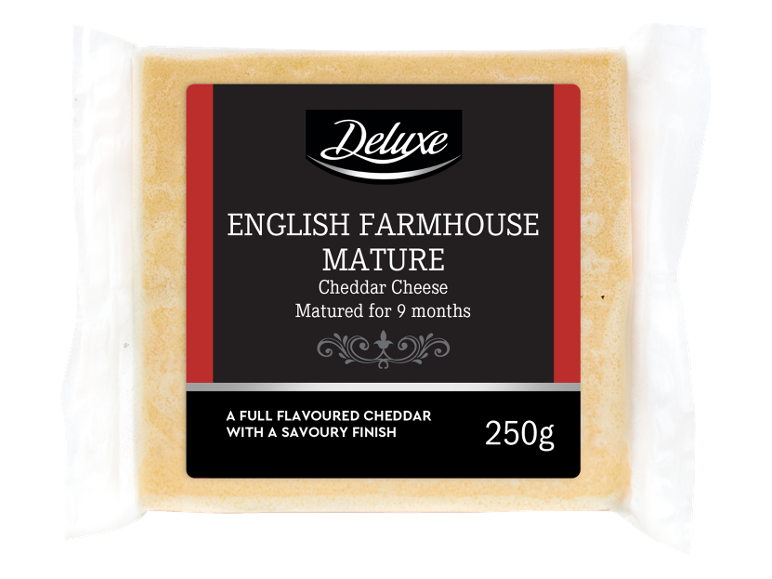 Brânză Cheddar maturată de fermă englezească, 250g, maturată 9 luni.
