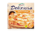 Ambalaj pizza congelată Deliziosa Quattro Formaggi, 2x 340g, vegetariană și coaptă pe piatră.