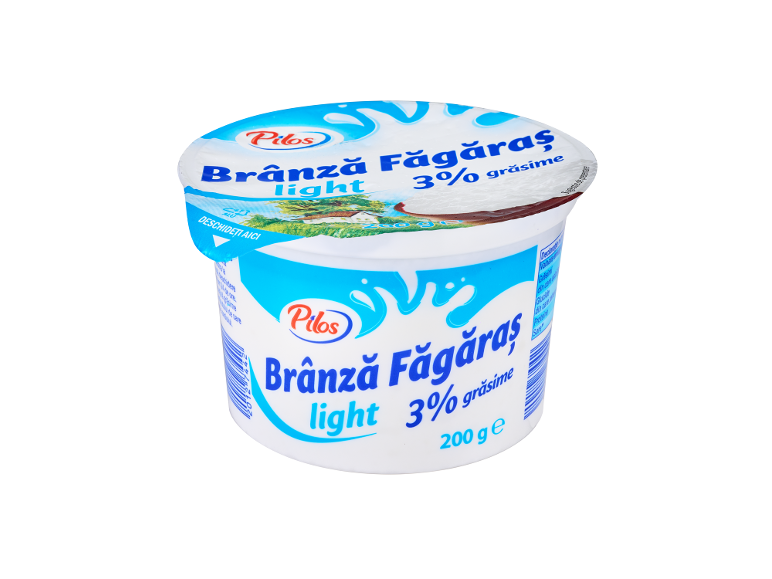 Pahar de brânză Făgăraș light cu 3% grăsime, 200g.