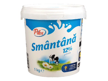 Smântână Pilos cu 12% grăsime în găletușă de 1 kg