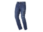 Pantaloni de lucru din denim albastru cu buzunare laterale și detalii de cusături.