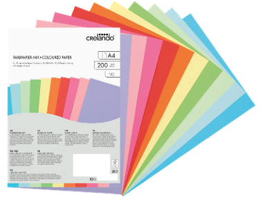 Hârtie colorată A4 ,200 coli, 80 gmp, FSC