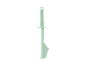Spatulă de bucătărie din plastic verde deschis cu mâner și orificiu de agățat.